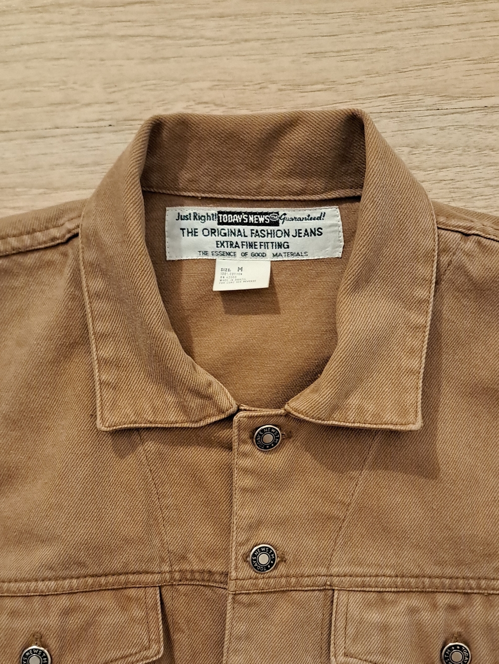 Today News Vintage Men's Tan Denim-Style Jacket - Casual Shirt Jacket - Picture 2 of 9